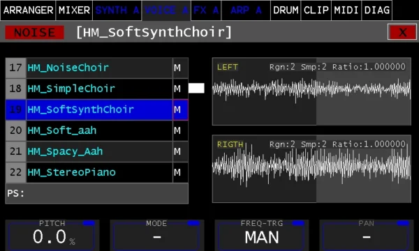 Vibes sample oscillator interface