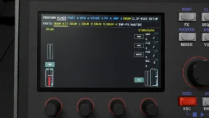 MD850 DRUM KIT page with drum group control and sidechain bus_ergebnis